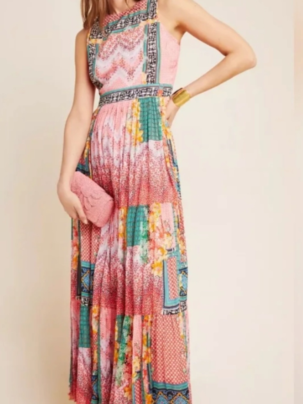 NWT! Anthropologie Bhanuni by Jyoti Alessandra Beaded Maxi Dress Size 2